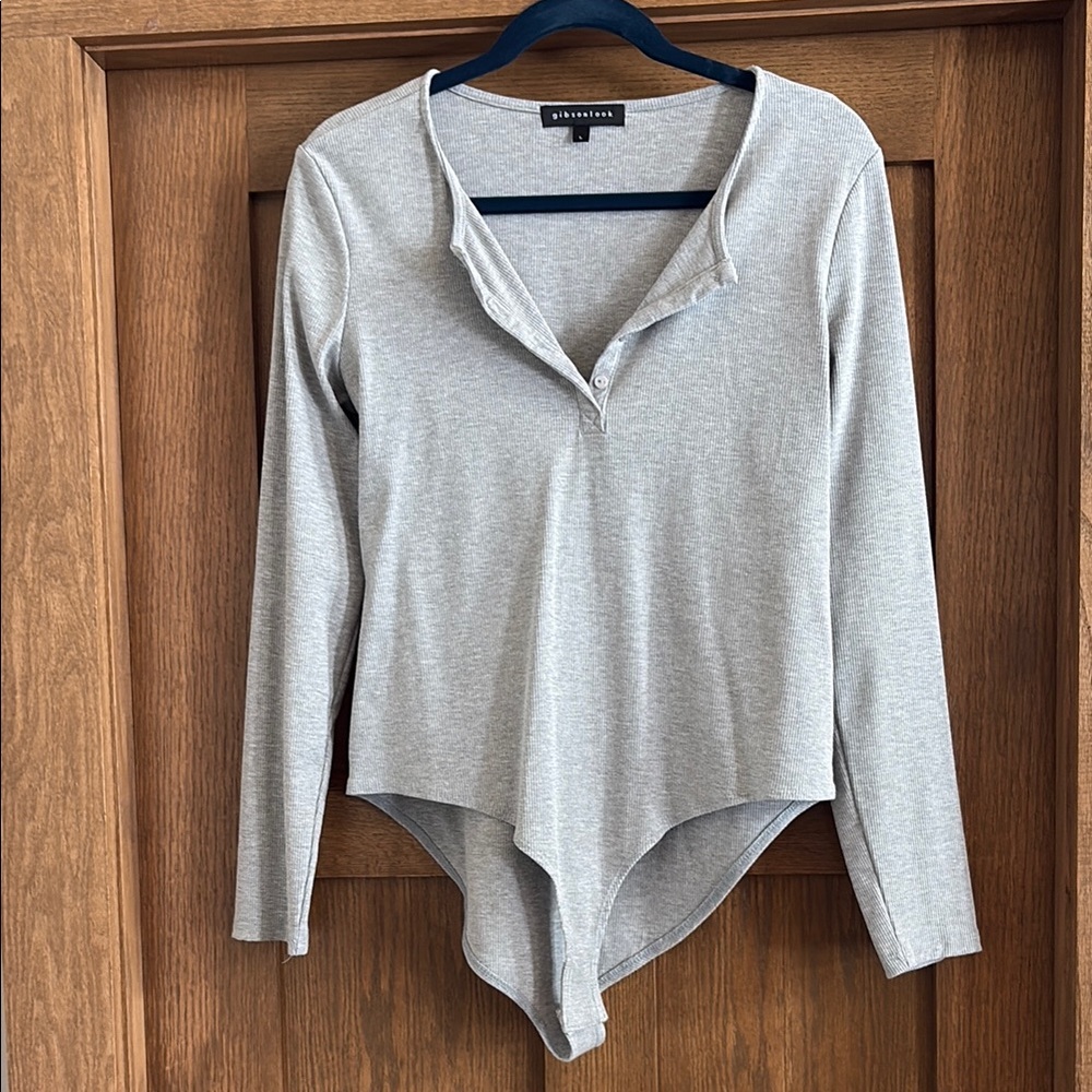 Gray Long Sleeve Bodysuit by gibsonlook